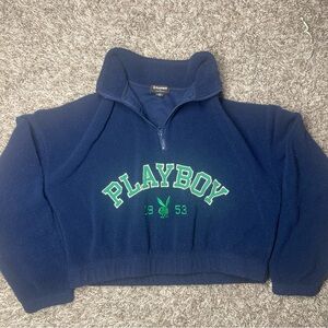 Playboy Navy Blue Fleece Pullover